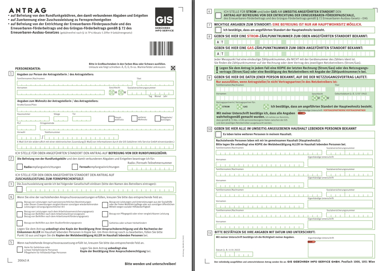 GIS Befreiungsantrag