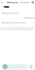 Bardevisenumwandlung 3 Waehrung eingeben